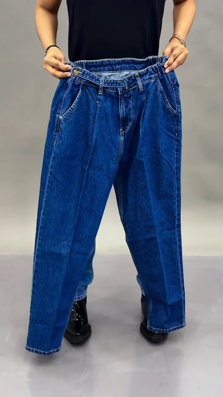 Relaxed Fit Vintage Style Denim Pants