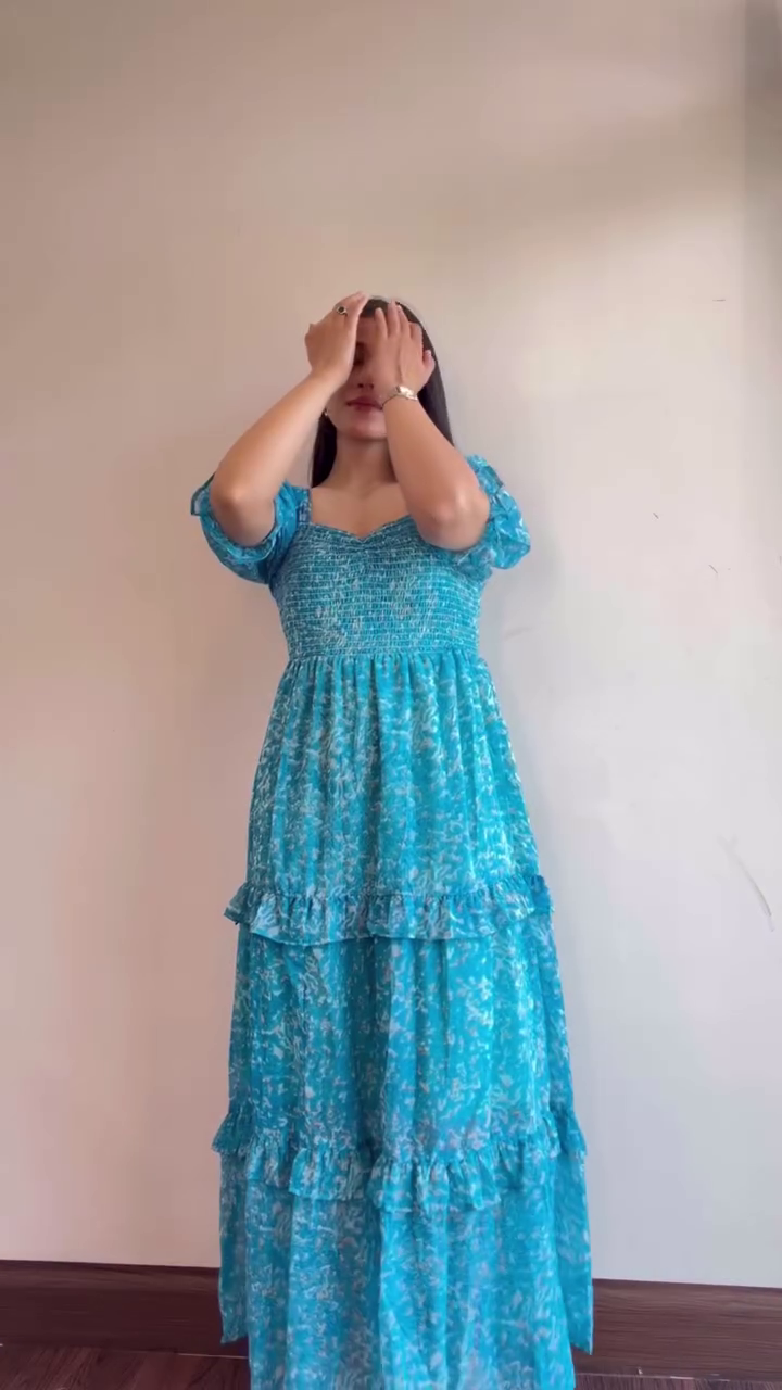 Floral Print Tiered Bohemian Summer Maxi Dress