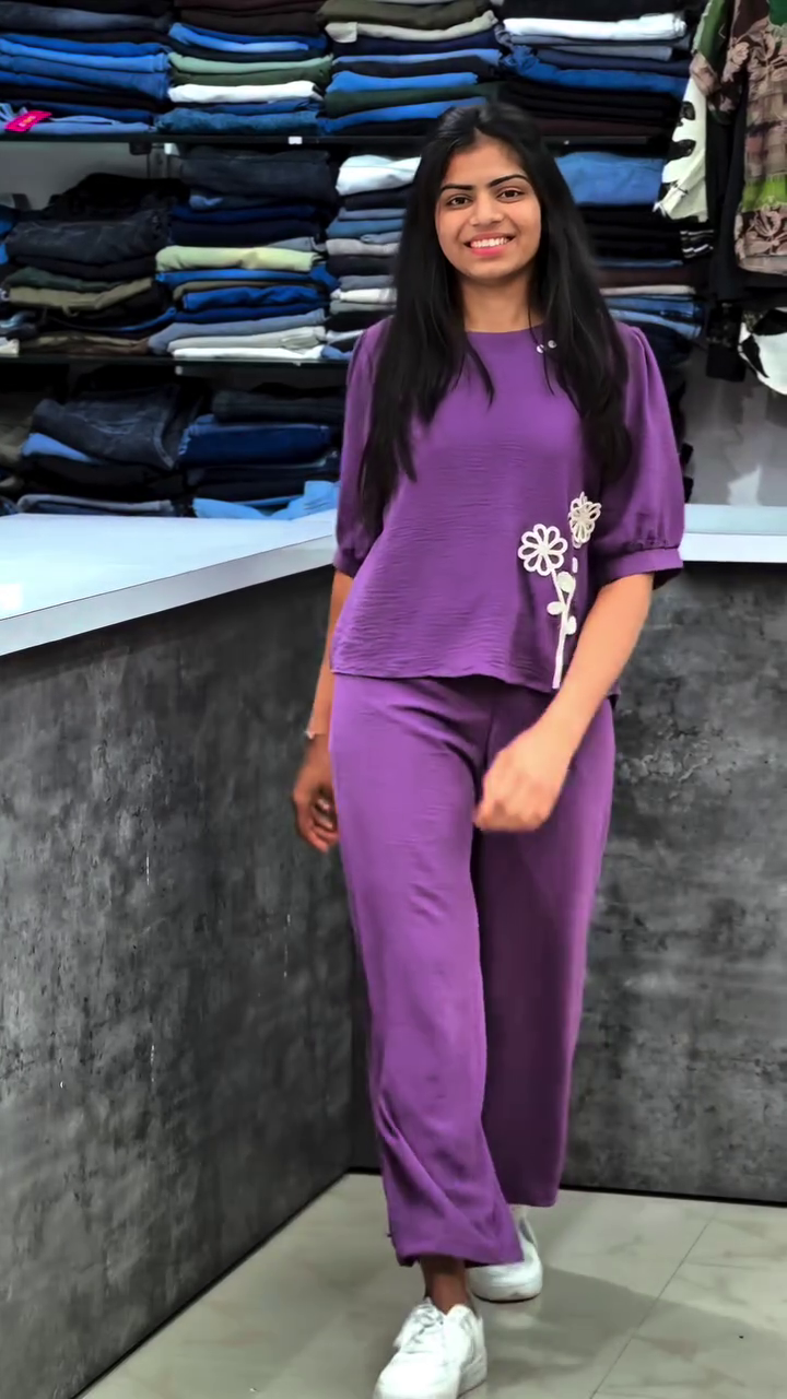 Trendy Purple Smiley Lounge Co-Ord Set 💜😊✨