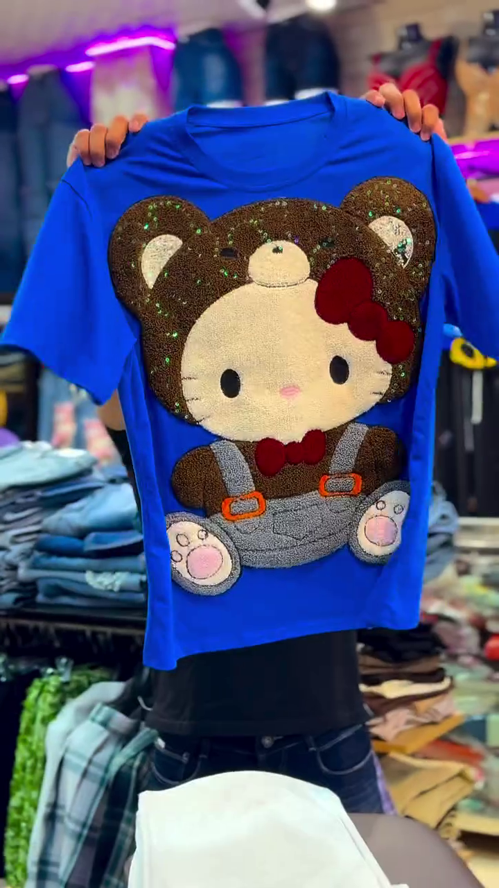 💙 Cute Cartoon Graphic T-Shirt – Kawaii Fashion Tee ✨🎀