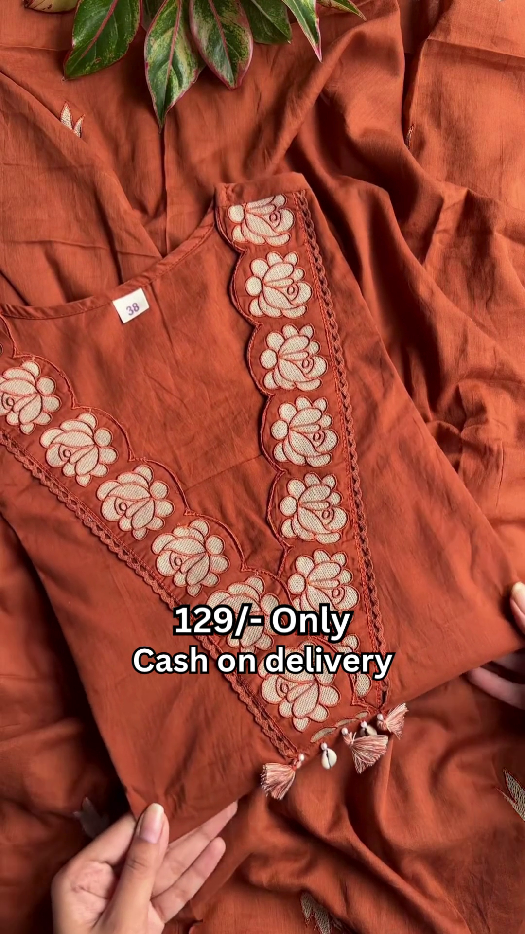 Rustic Terracotta Floral Embroidered Designer  Kurti 🌺🤎✨