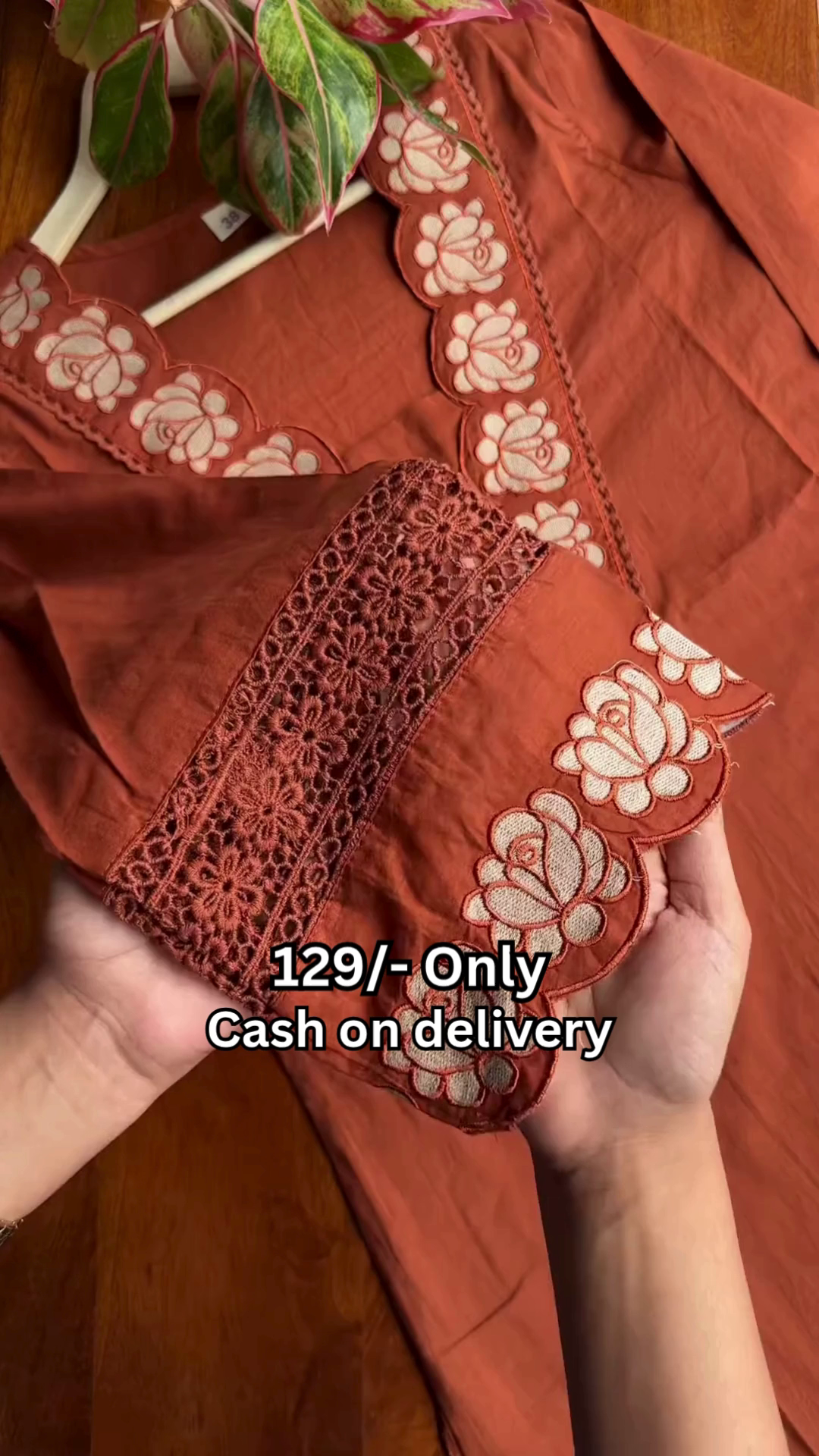 Rustic Terracotta Floral Embroidered Designer  Kurti 🌺🤎✨