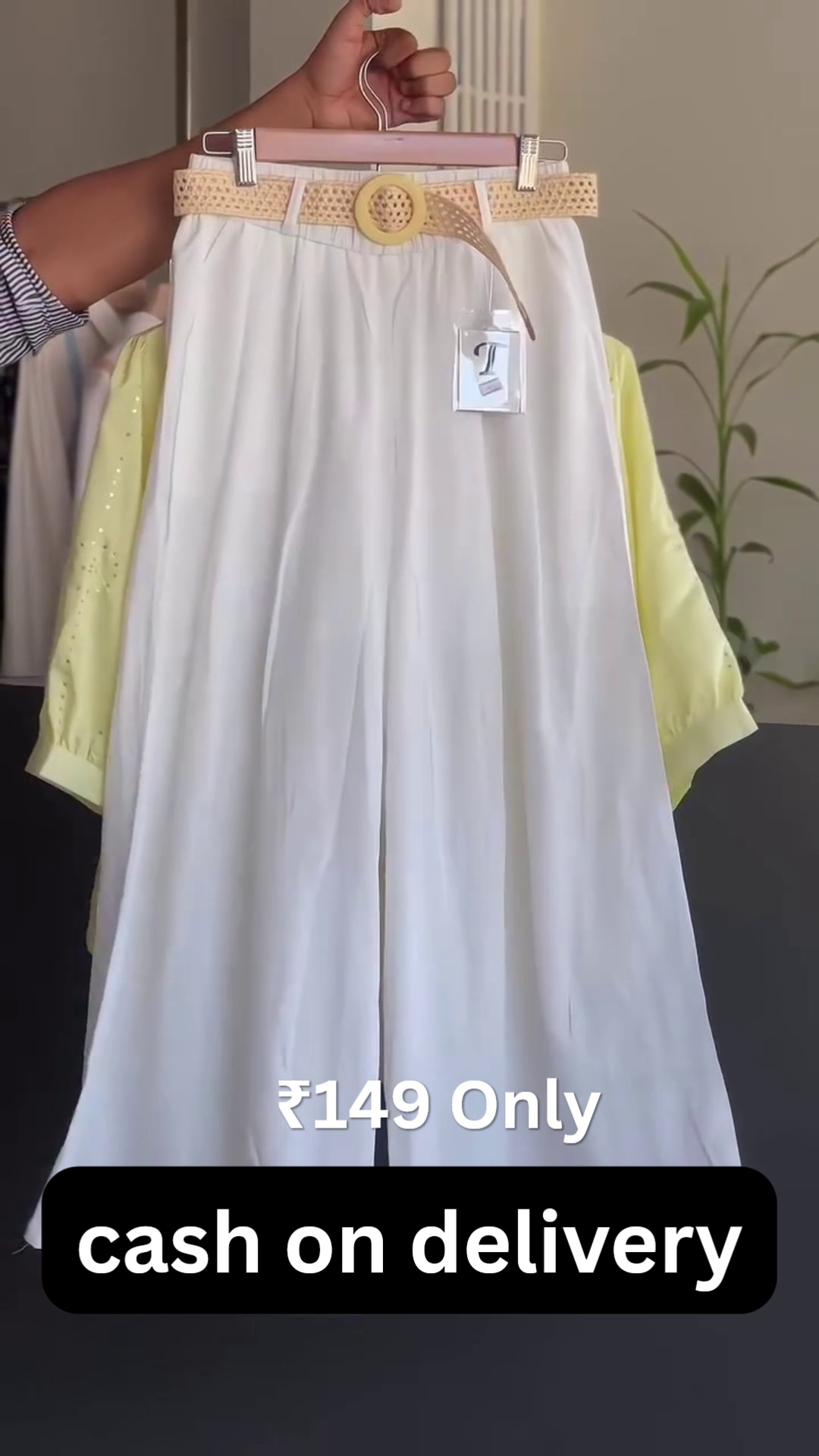 Women’s Premium Pastel Lime Embroidered Button-Down Ethnic Shirt Top with Elegant White Palazzo  Pants Co-Ord Set