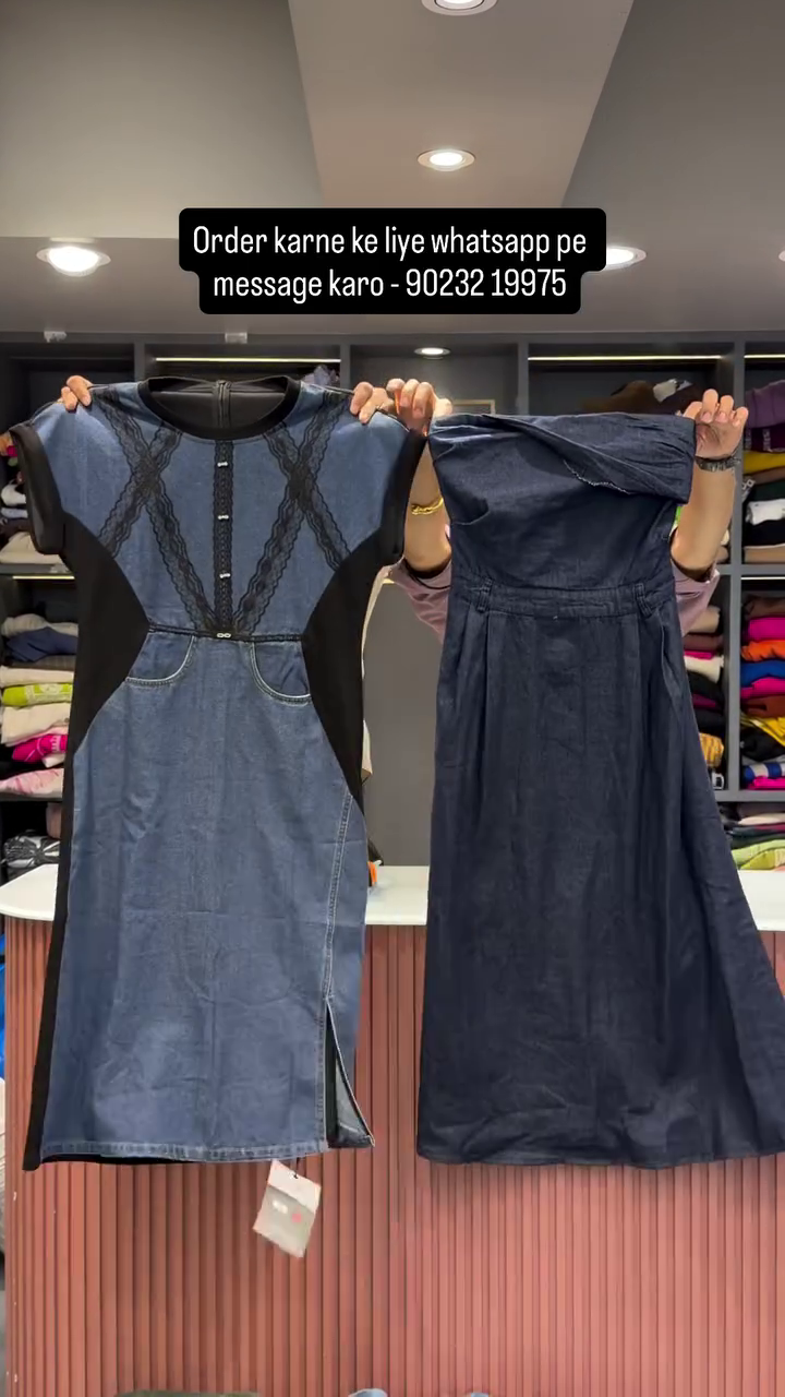 💙 Trendy Denim Fusion Midi Dress ✨👗