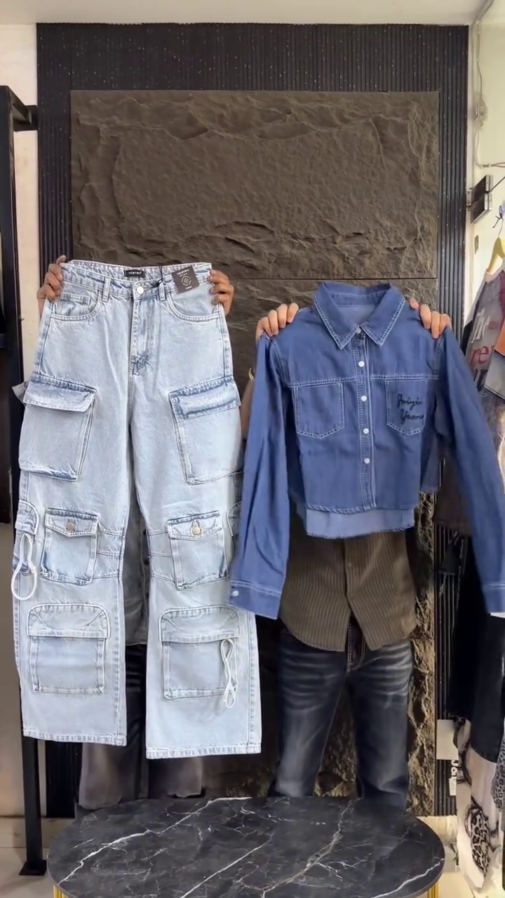 💙 Urban Denim Cargo Combo Set ✨👖