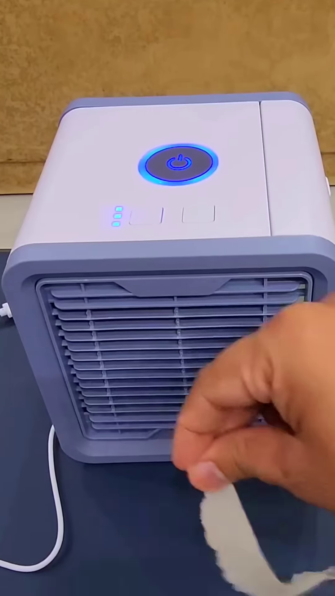 ❄️🌀 Portable Smart Mini Air Cooler – USB Powered Personal Desktop Cooling Fan with Adjustable Airflow & LED Mood Light 💡