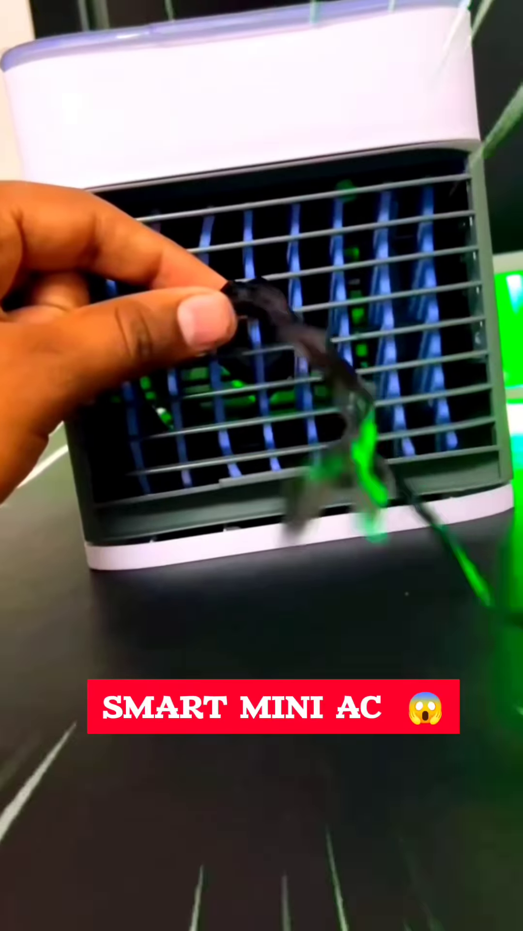 ❄️🌀 Portable Smart Mini Air Cooler – USB Powered Personal Desktop Cooling Fan with Adjustable Airflow & LED Mood Light 💡