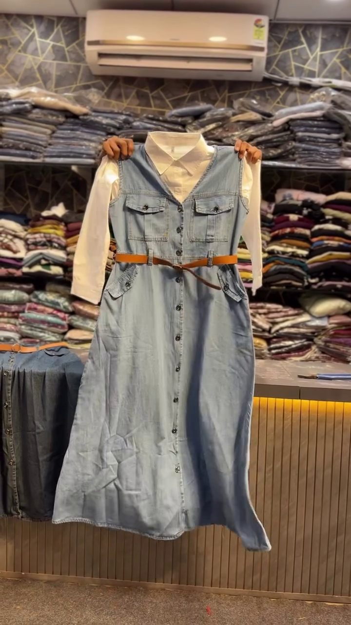 💙 Denim Grace Layered Midi Dress – Premium Casual Chic Dress | Multiple Colors, Designs & Sizes XXS to XXL ✨👗