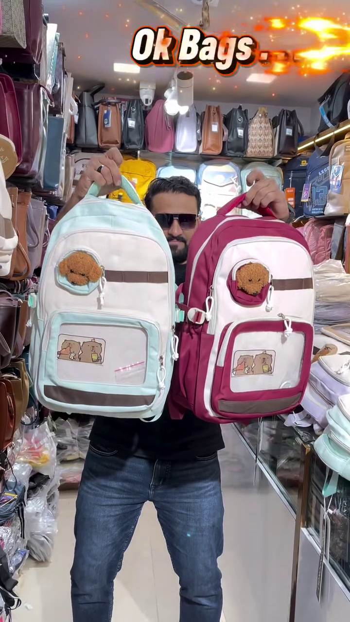 🎒 Teddy Charm Premium Backpack – Cute College & Travel Bag | Multiple Colors, Designs & Sizes Available ✨🧸💖