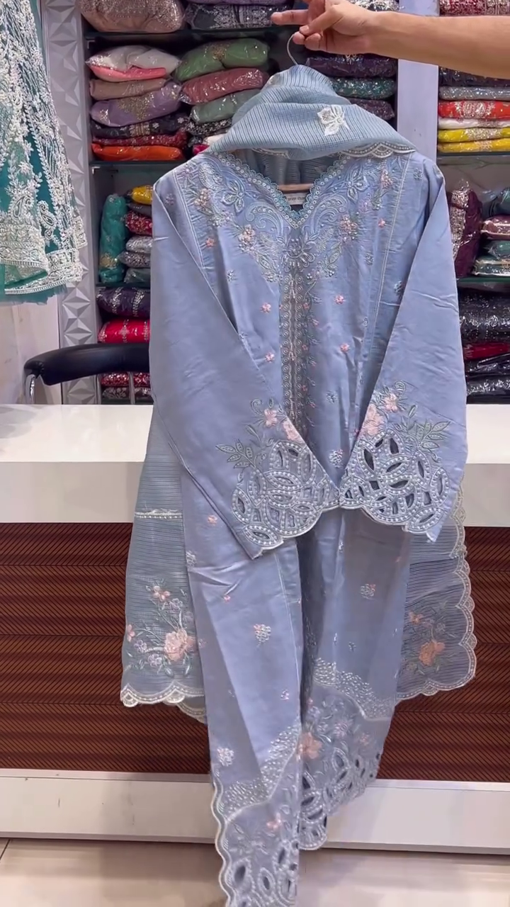 ✨ Celestial Grace Luxury Embroidered Suit Set – Premium Festive Ethnic Collection | Multiple Colors, Designs & Sizes XXS to XXL 💙🌸