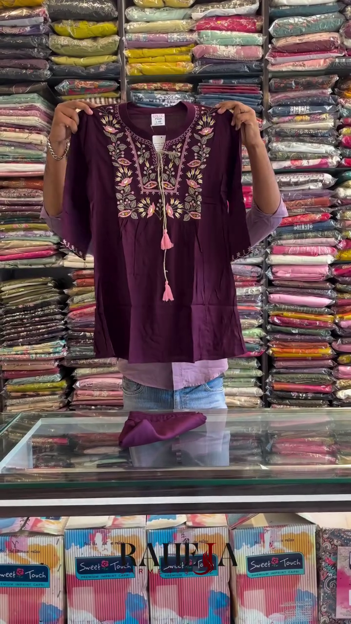 💜 Royal Plum Embroidered Co-Ord Set – Premium Kurti & Straight Pants Collection | Multiple Colors, Designs & Sizes XXS to XXL ✨🌸