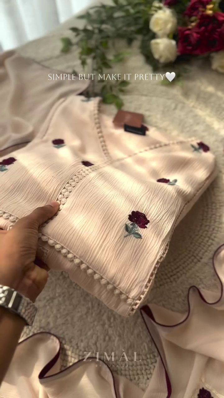 🌸 Rose Whisper Embroidered Ethnic Suit Set – Premium Elegant Traditional Wear | Timeless Grace Collection | XXS to XXL ✨🤍