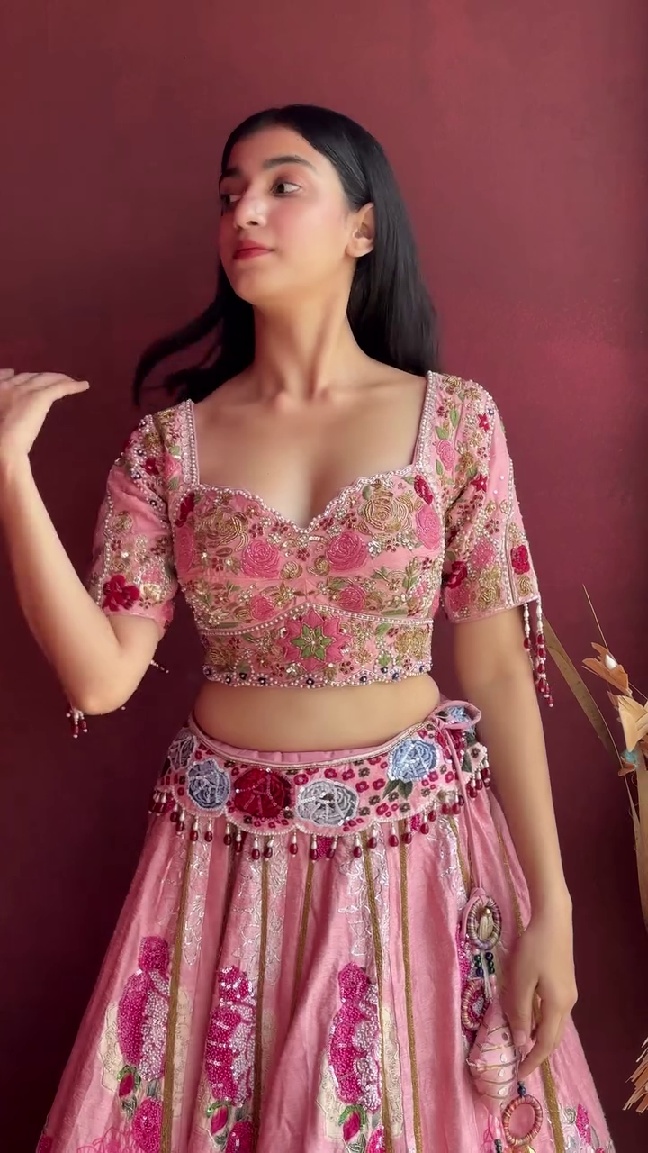 🌸 Blush Pink Designer Lehenga Choli with Dupatta – Premium Celebration Wear Collection 👑✨