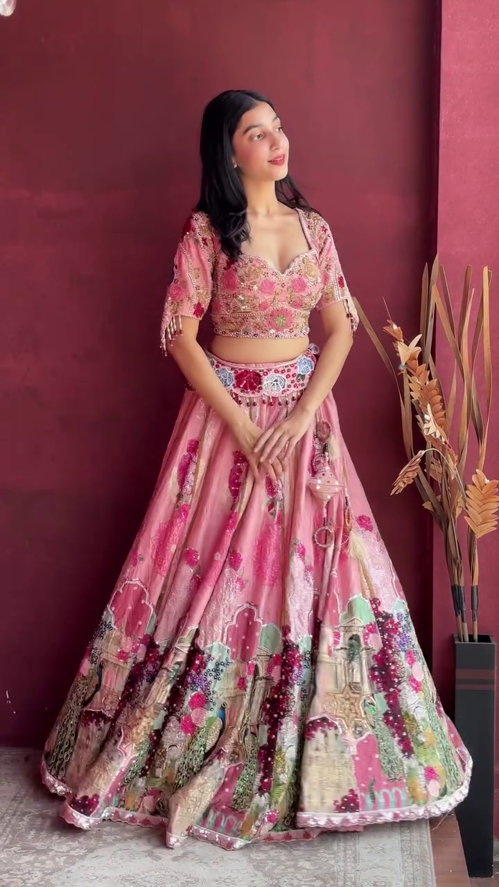 🌸 Blush Pink Designer Lehenga Choli with Dupatta – Premium Celebration Wear Collection 👑✨