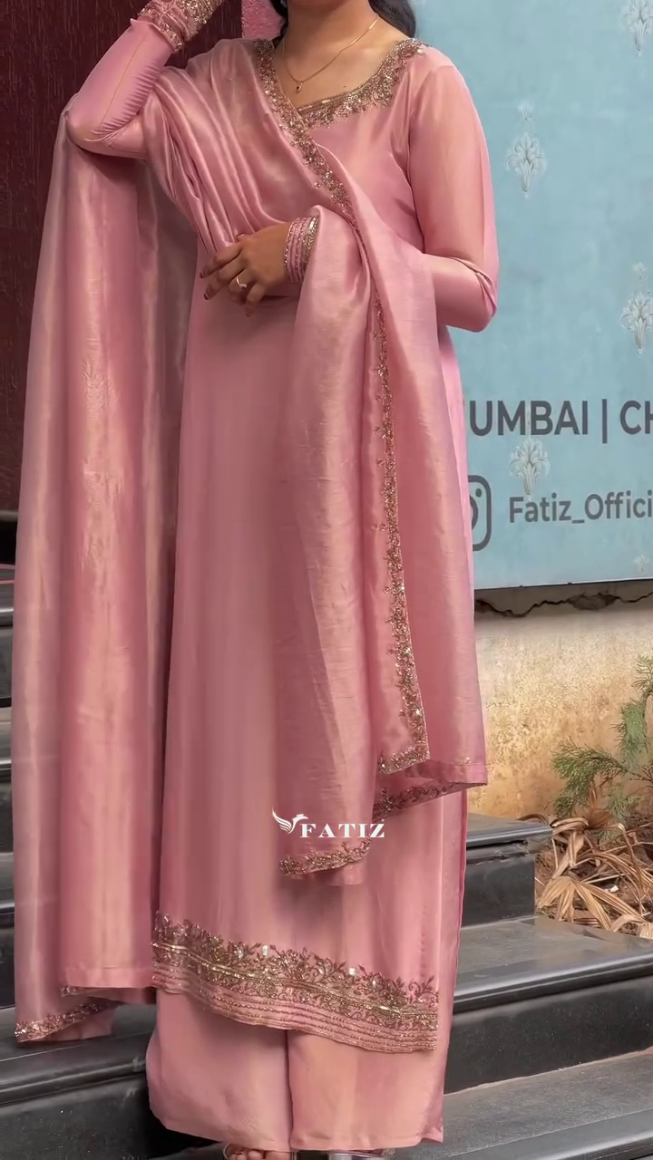🌸✨ Blush Rose Pink Elegant Straight Cut Ethnic Suit Set with Embroidered Dupatta – Premium Festive Traditional Designer Celebration Wear Collection 💕👑