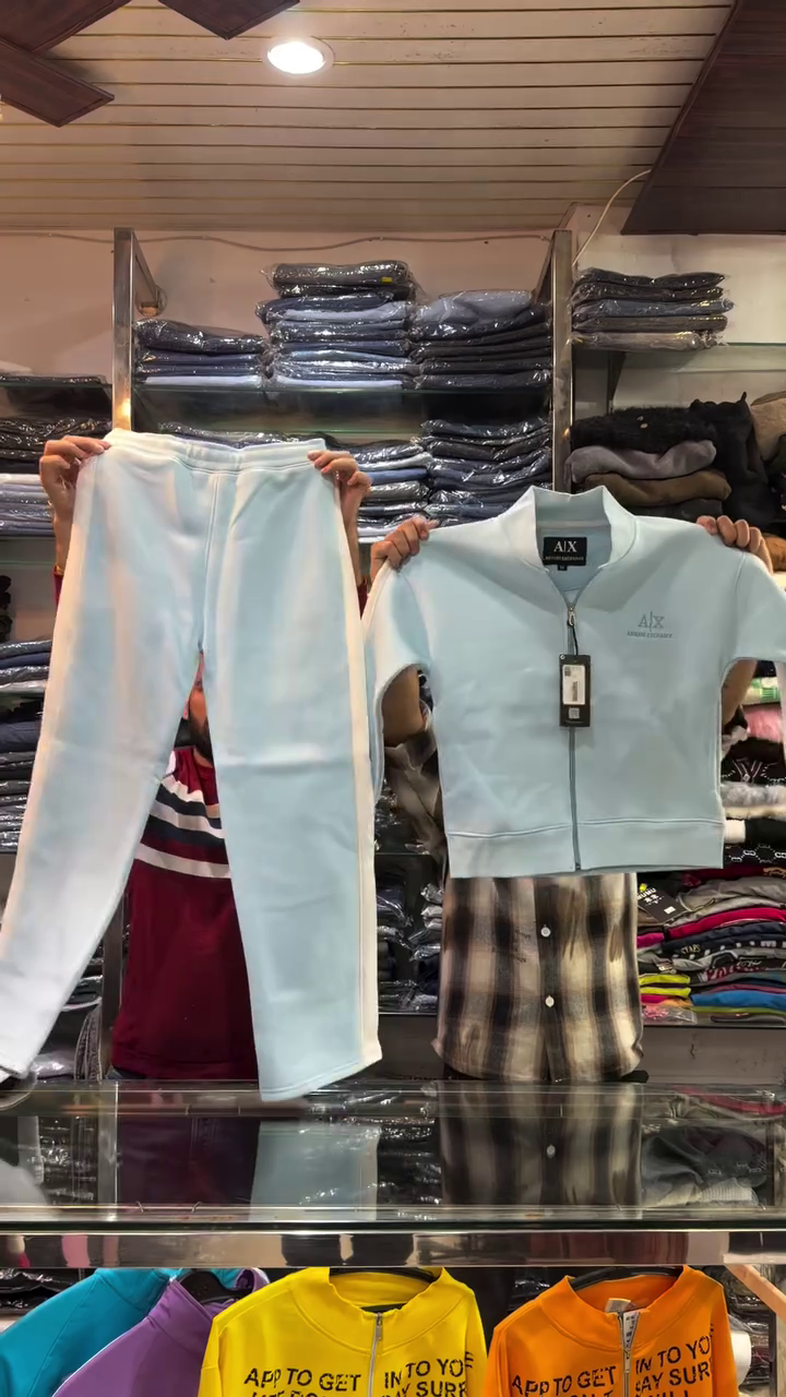 Luxury Sky Blue Co-Ord Activewear Set for Women 💙 | Premium Soft Fit Zipper Crop Top & Straight Track Pants 👗 | Stylish Casual Lounge Wear 🌸 | Trendy Daily Fashion Outfit ✨ | Comfortable Travel & Streetwear Collection 💫