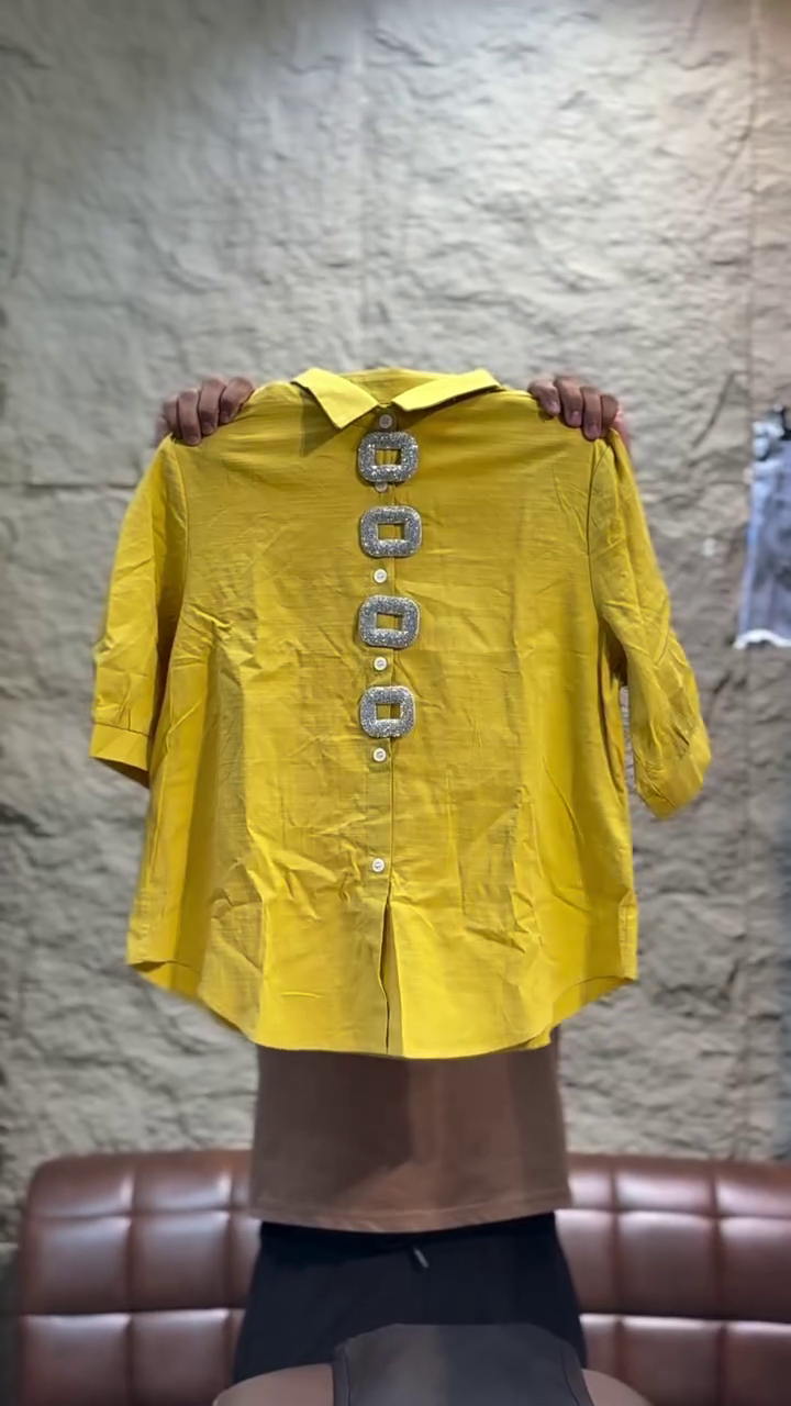 ✨ Luxe Chic Shirt & Wide-Leg Pants Co-Ord Set – Elegant Statement Fashion Collection 💛🖤