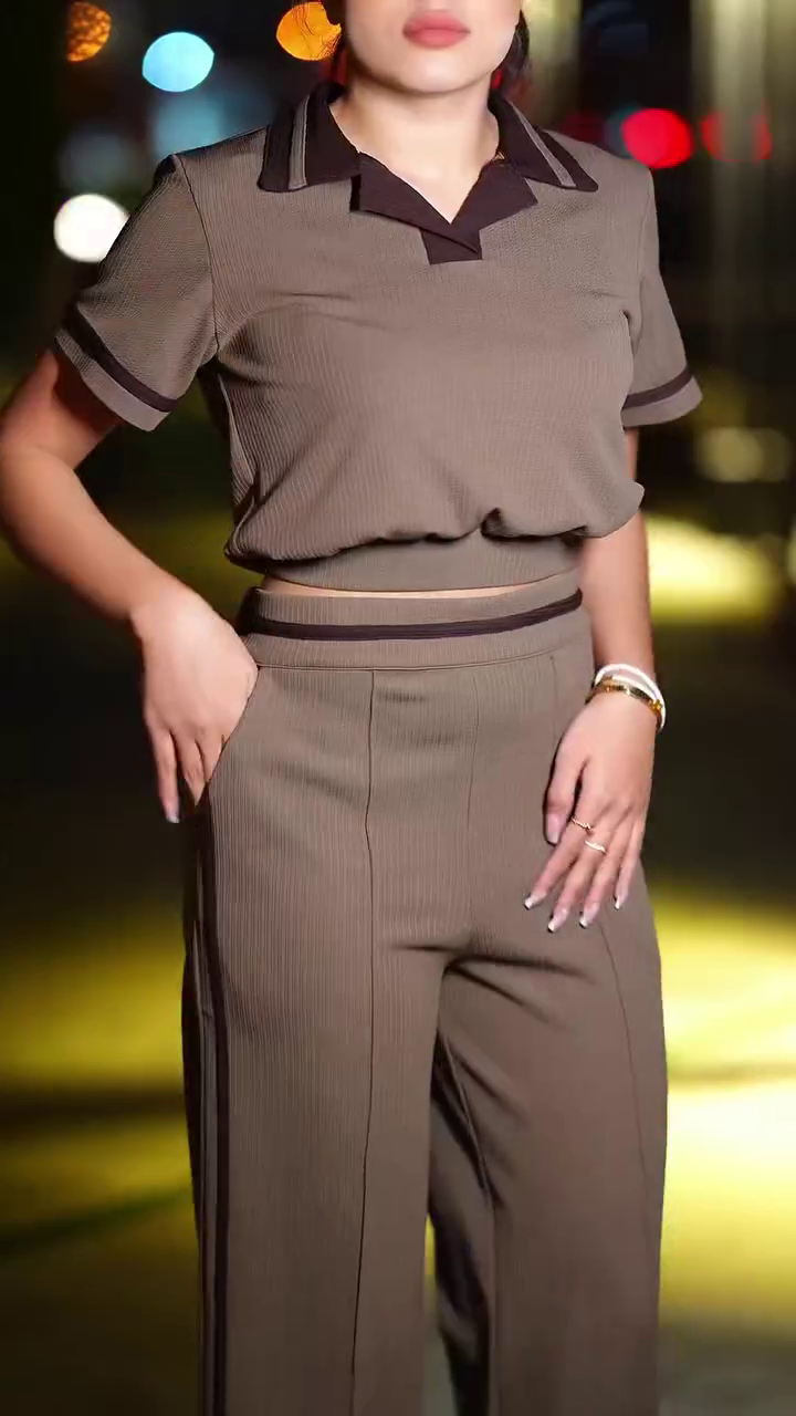 🤎 4. Luxury Coffee Brown Elegant Co-Ord Lounge Set for Women ✨👗☕