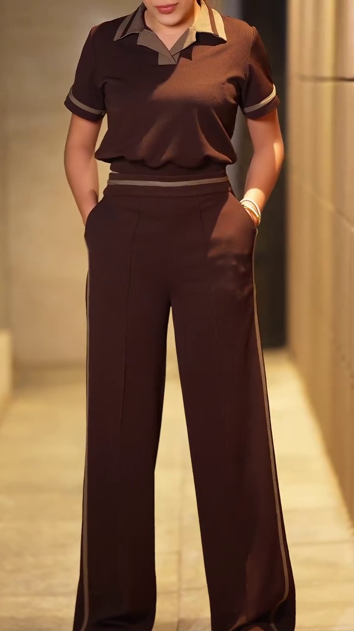 🤎 4. Luxury Coffee Brown Elegant Co-Ord Lounge Set for Women ✨👗☕