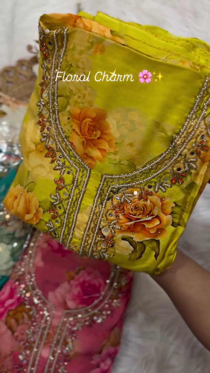 🌸 Royal Floral Embroidered Luxury Ethnic Suit Set for Women ✨💖🌷