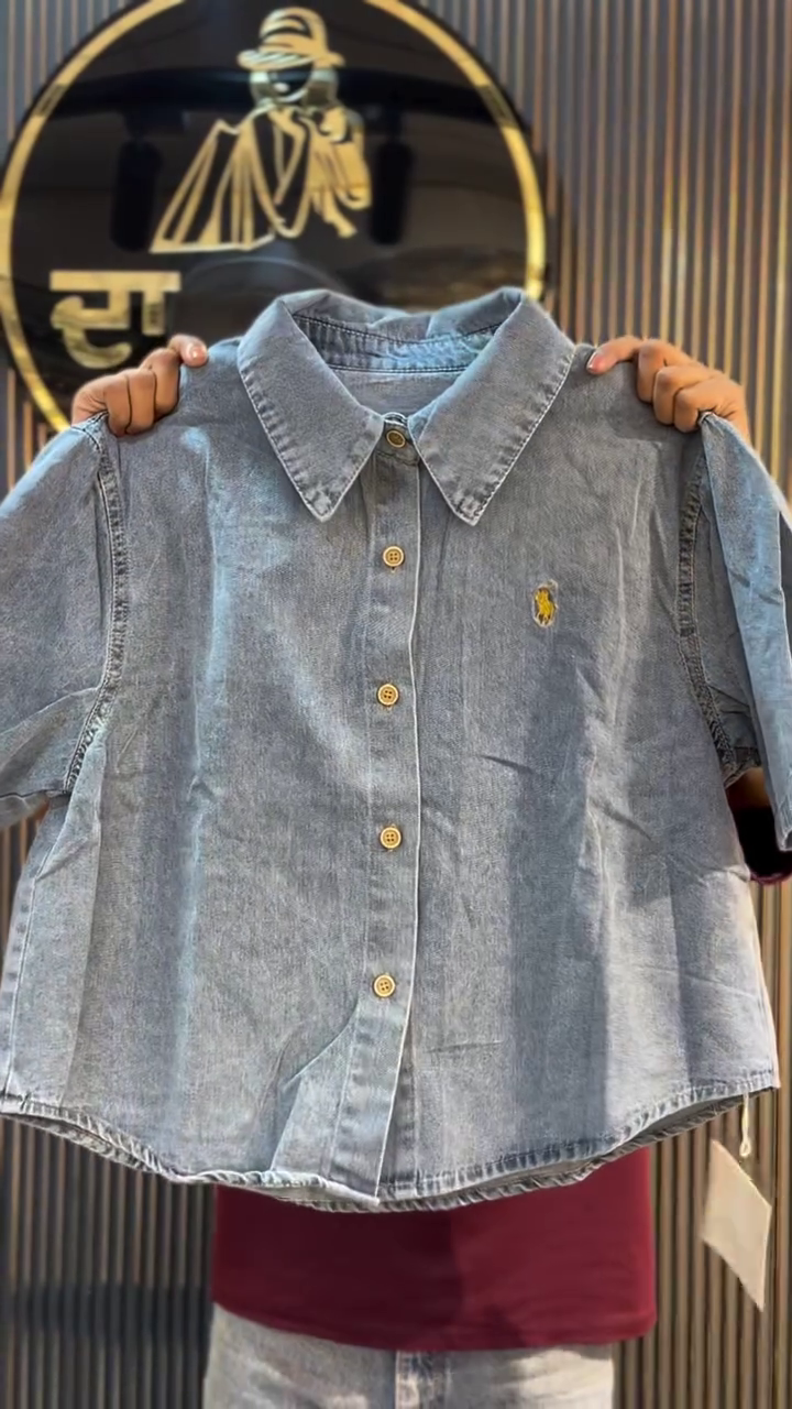 💙 Classic Denim Chic Oversized Shirt for Women ✨👖💕