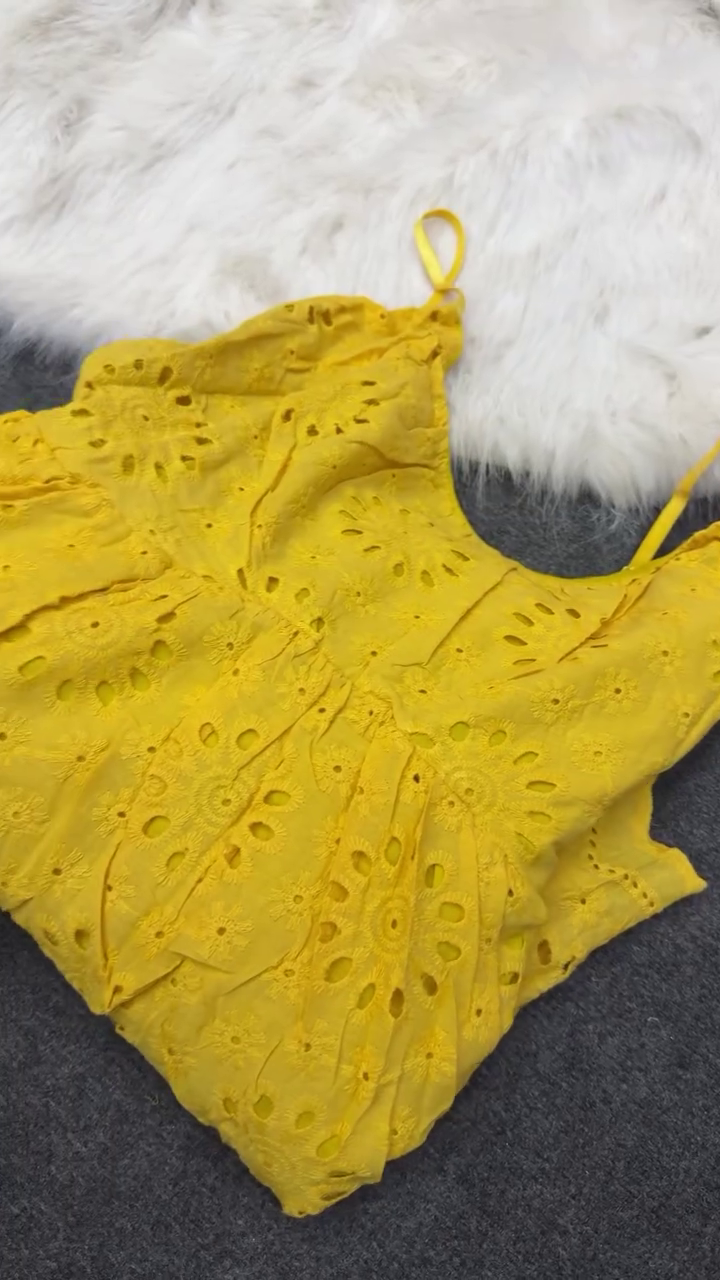 💛 Sunshine Bloom Lace Layered Summer Dress Set for Women ✨🌼👗