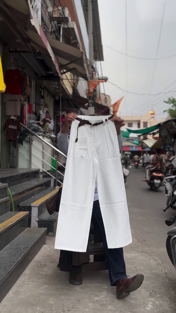 🤍✨ Premium Women's High-Waist Wide Leg Culotte Pants with Adjustable Belt Detail | Elegant Casual & Office Wear Bottom