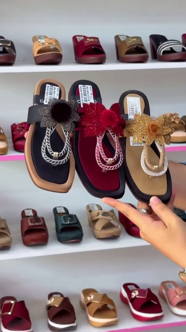 🌺✨ 2. Premium Floral Embellished Comfort Toe Ring Sandals for Women ✨🌺