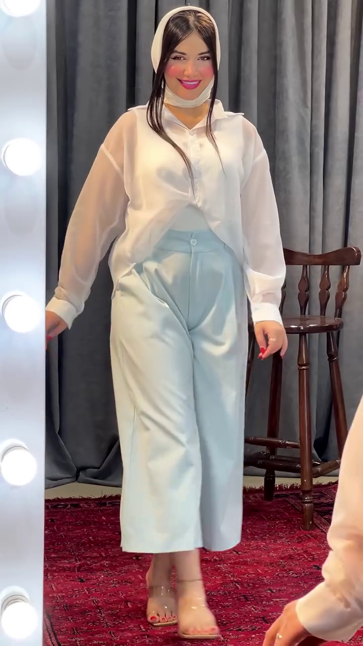 Elegant Modest Wide-Leg Co-Ord Shirt & Trouser Set for Women – Premium Everyday Chic Outfit ✨💙