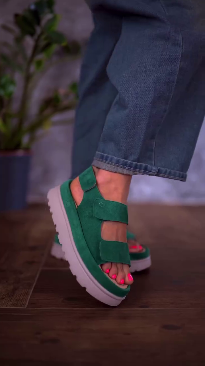 👡 Premium Double Strap Platform Comfort Sandals for Women – Lightweight Everyday Fashion Footwear 💚✨
