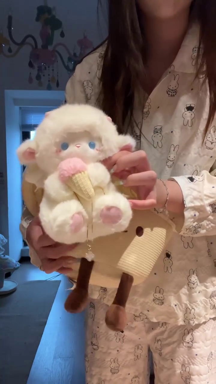 🧸🍦 Ultra-Cute Plush Doll Carry Basket with Soft Toy Companion Gift Set 🍦🧸