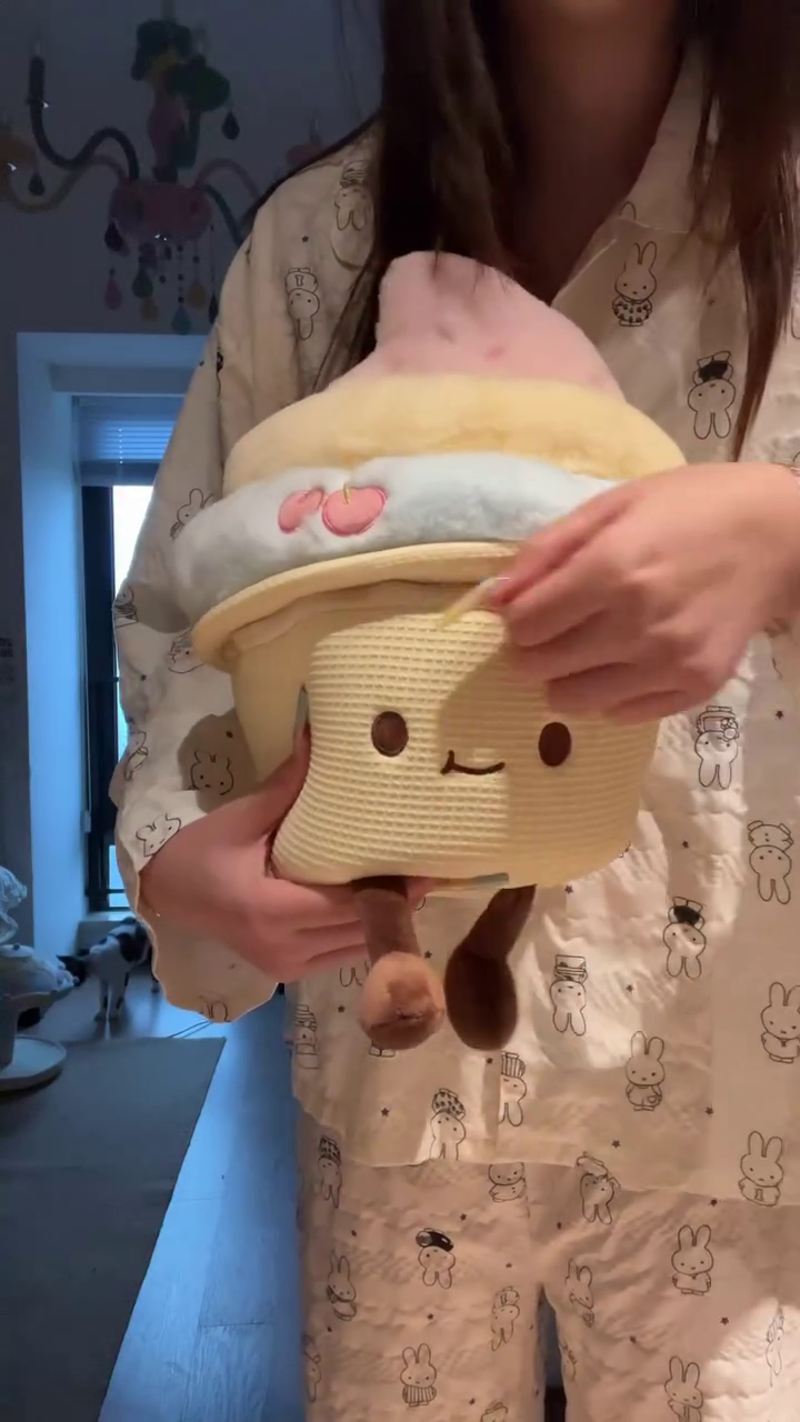 🧸🍦 Ultra-Cute Plush Doll Carry Basket with Soft Toy Companion Gift Set 🍦🧸