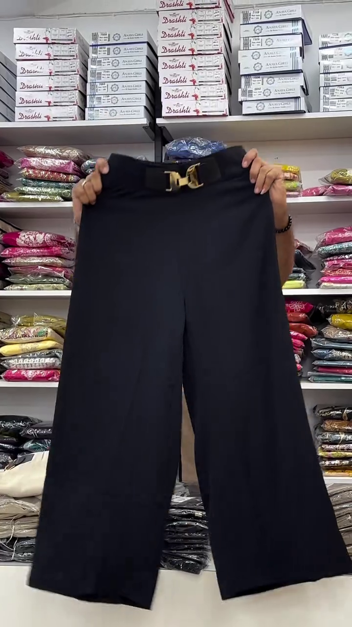 🖤 Premium High-Waist Wide Leg Palazzo Pants for Women – Elegant Solid Color Flared Trousers with Stylish Belt Detail, Relaxed Fit and Everyday Comfort Collection 🖤