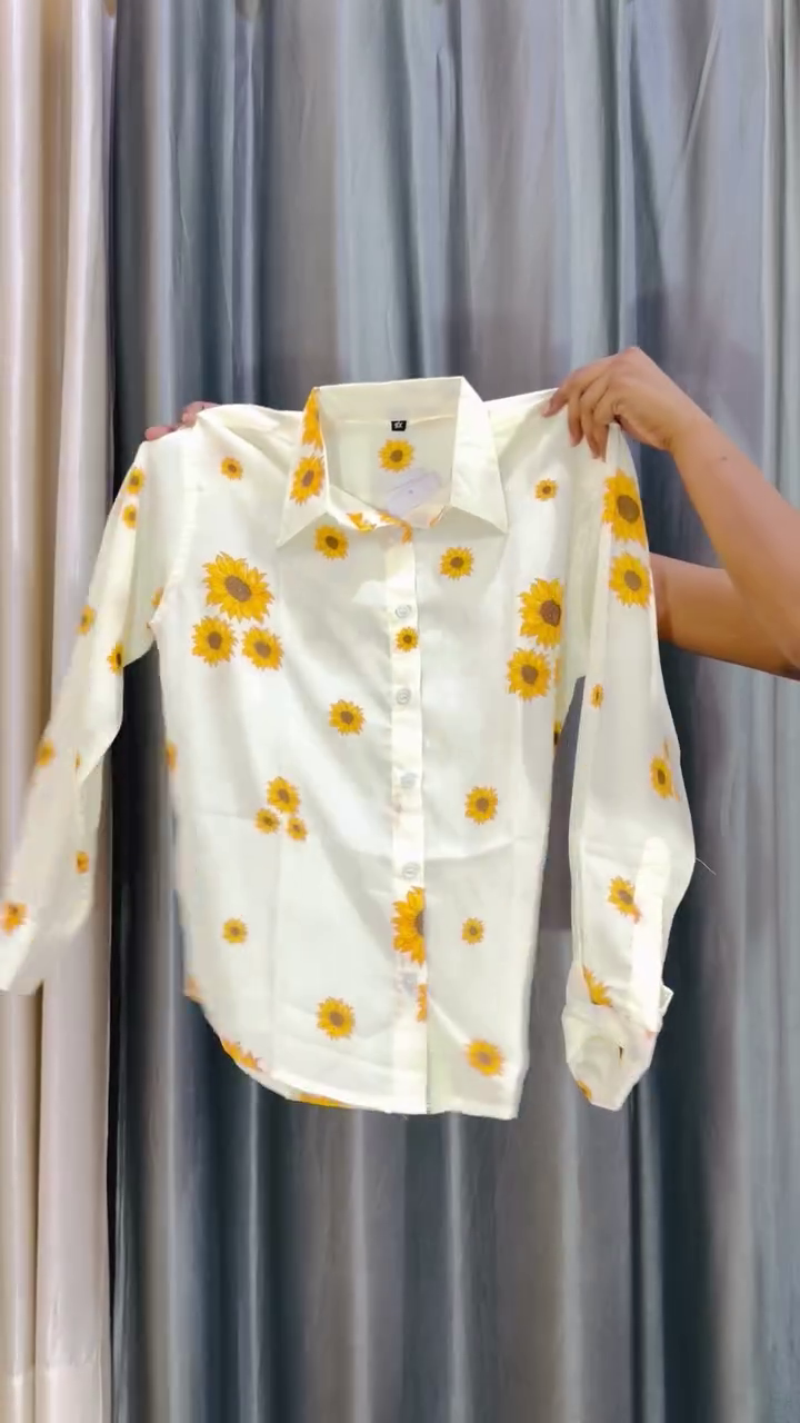 🌸 Premium Women's Oversized Floral Printed Cotton Shirt – Trendy Casual Button-Down Long Sleeve Fashion Top 🌸