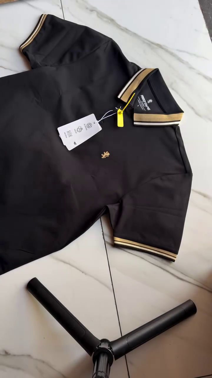 Premium Solid Black Polo T-Shirt for Men | Classic Half Sleeve Smart Casual Tee | Everyday Essential Wear