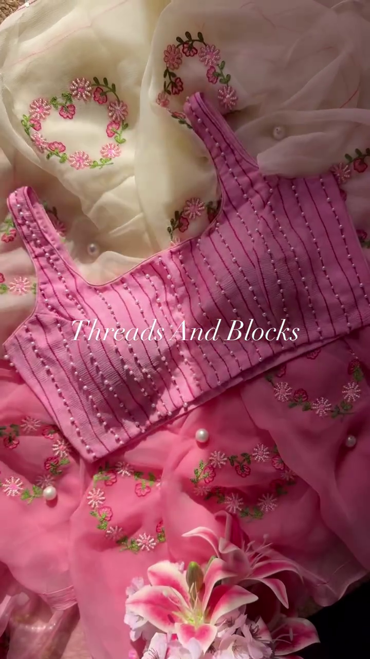 💖 Premium Embroidered Designer Blouse with Elegant Sheer Floral Dupatta Set – Festive & Traditional Ethnic Wear 💖