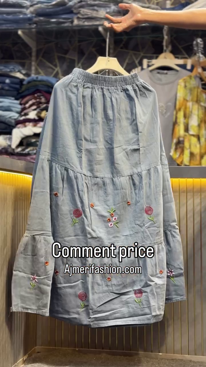 🌼 Premium Women’s Elegant Floral Embroidered Button-Front Long Tunic Top with Relaxed Straight Pants Co-Ord Set – Casual, Office & Festive Wear 🌼
