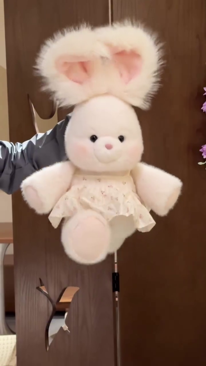 🐰 Premium Fluffy Bunny Plush Toy with Oversized Soft Ears & Cute Dress – Cuddly Stuffed Animal for Kids & Collectors 🐰🌸