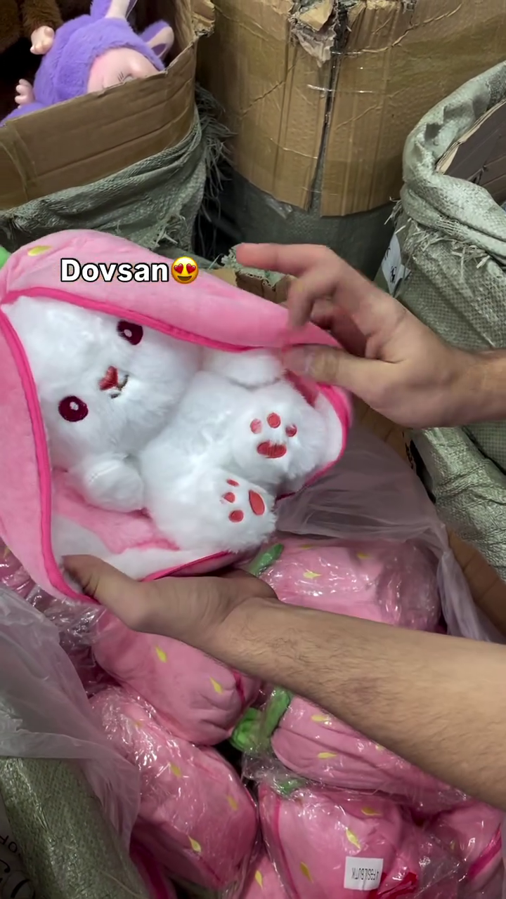🍓 Premium Cute Fruit-Themed Light-Up Bunny Plush Toy – Soft Glowing Cuddle Pillow, Cozy Sleeping Companion & Adorable Gift Collection 🐰✨
