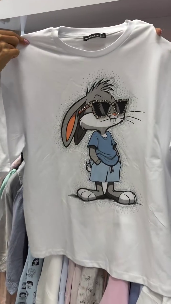 🌟 Premium Women's Oversized Cartoon Graphic Round Neck Cotton T-Shirt