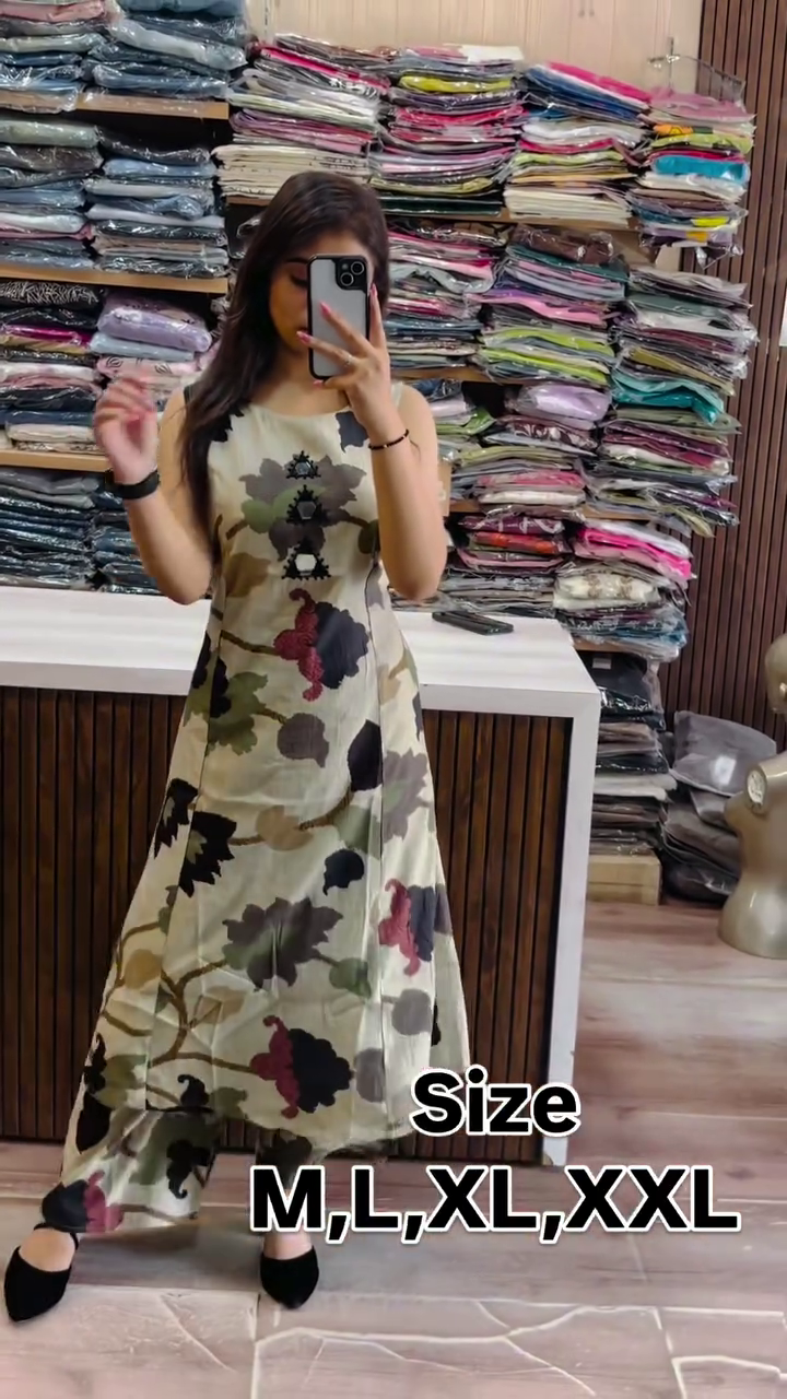 🌺 Premium Floral Printed Sleeveless Maxi Dress for Women | Elegant Casual Summer Long Dress with Flowing Fit 👗✨