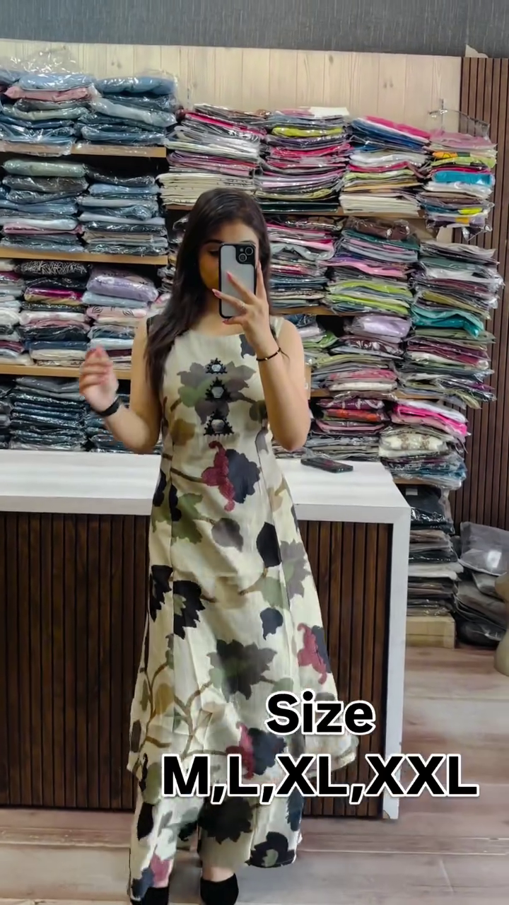 🌺 Premium Floral Printed Sleeveless Maxi Dress for Women | Elegant Casual Summer Long Dress with Flowing Fit 👗✨