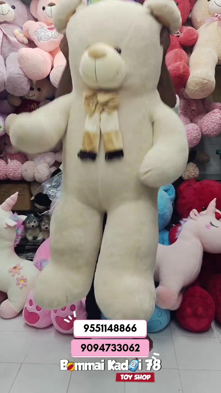 🧸🤍 Giant Snow White Teddy Bear Plush Toy – Ultra Soft Huggable Jumbo Teddy with Cute Bow for Gifting & Home Décor 🤍🧸