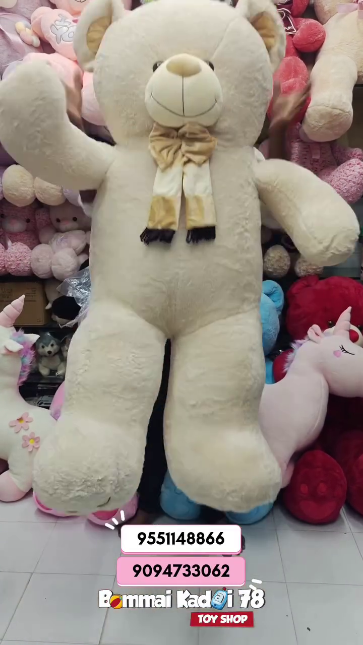 🧸🤍 Giant Snow White Teddy Bear Plush Toy – Ultra Soft Huggable Jumbo Teddy with Cute Bow for Gifting & Home Décor 🤍🧸