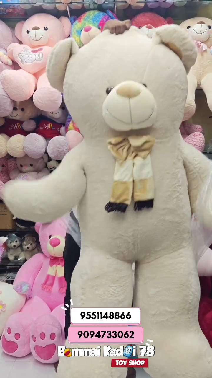 🧸🤍 Giant Snow White Teddy Bear Plush Toy – Ultra Soft Huggable Jumbo Teddy with Cute Bow for Gifting & Home Décor 🤍🧸