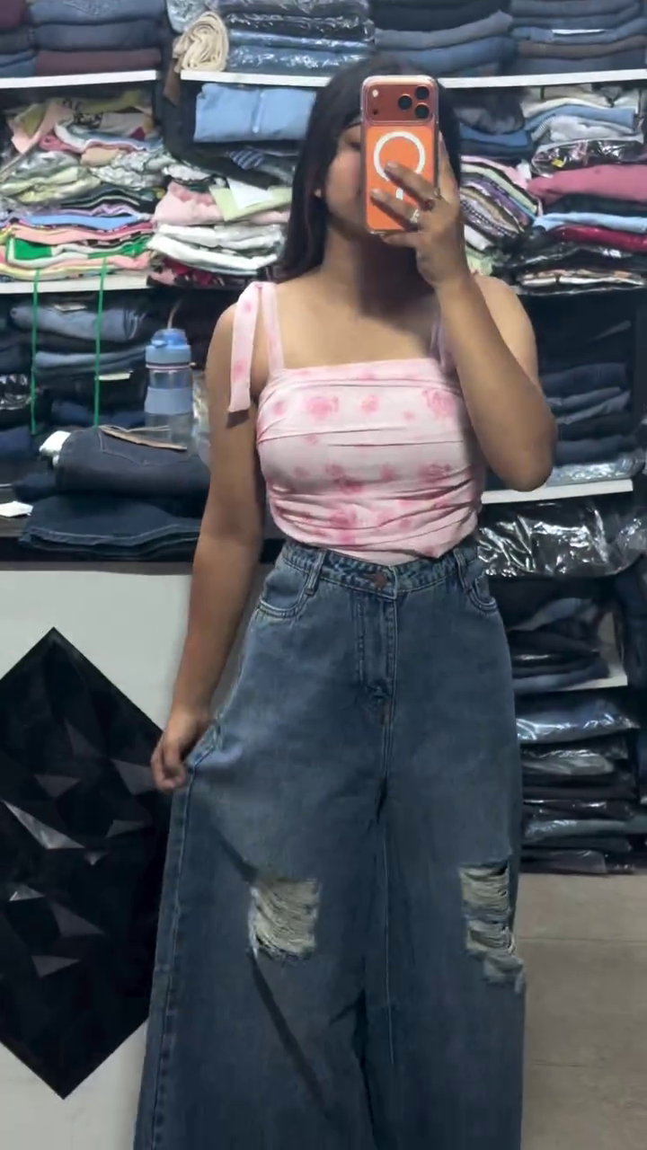 🌸 Premium Women's Pink Tie-Dye Ruched Tie-Strap Crop Top | Trendy Sleeveless Casual Summer Party & Vacation Wear