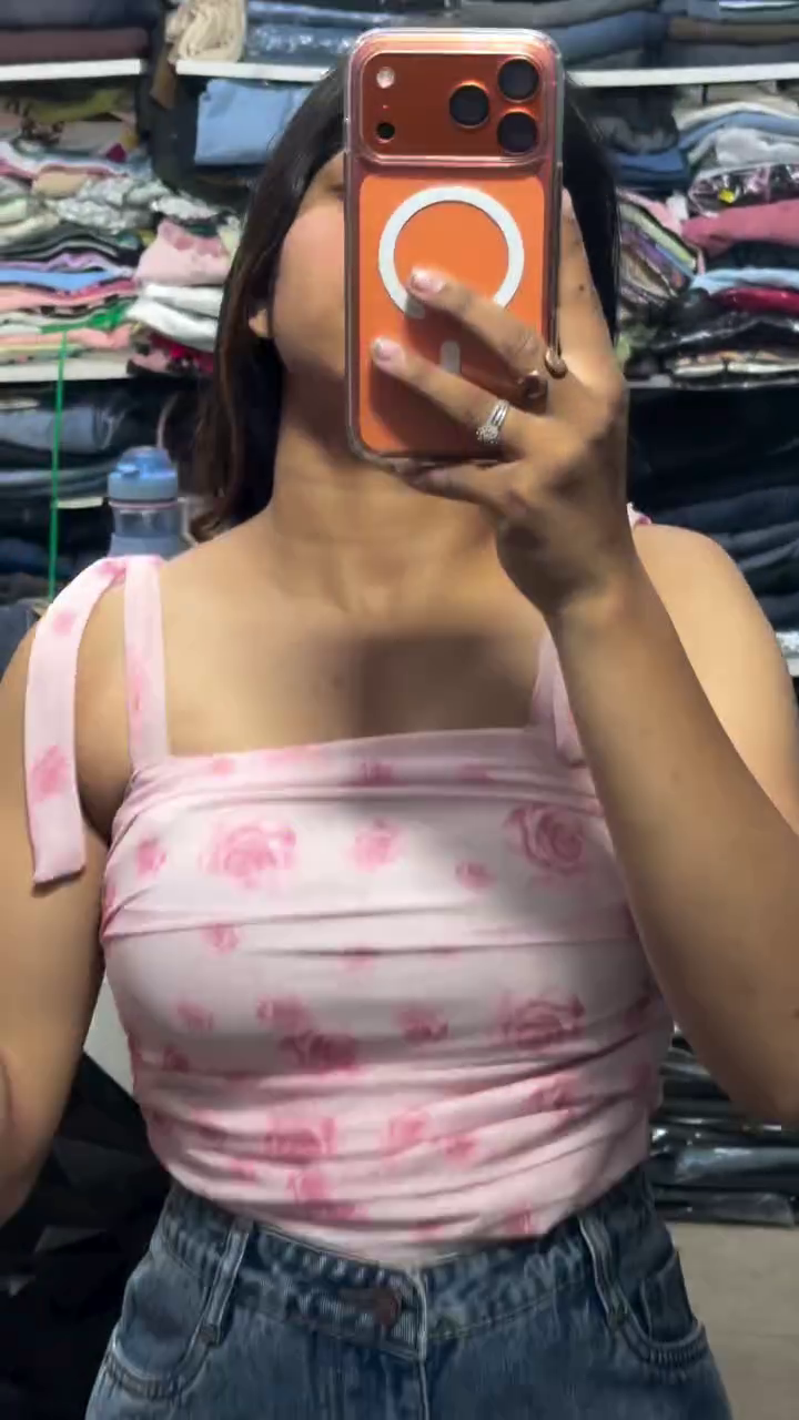 🌸 Premium Women's Pink Tie-Dye Ruched Tie-Strap Crop Top | Trendy Sleeveless Casual Summer Party & Vacation Wear