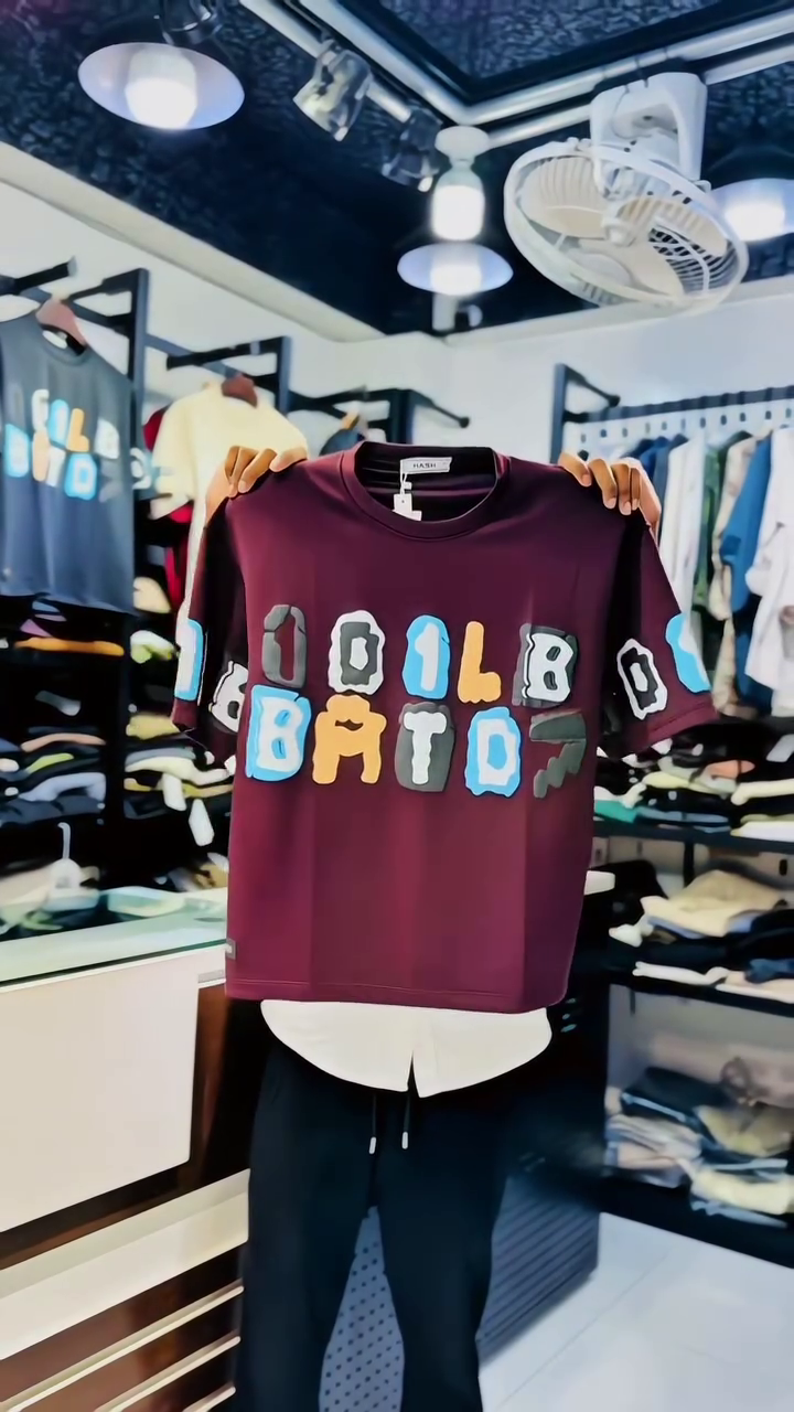 : White Casual T-Shirt With Bold Colorful Abstract Typography Graphics 🤍🎨✨