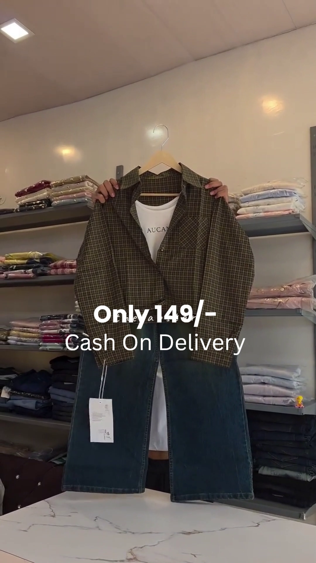 Olive-Green and Brown Plaid Long-Sleeve Casual Button-Down Shirt Layered Over White Tee 🤎🌲👕✨
