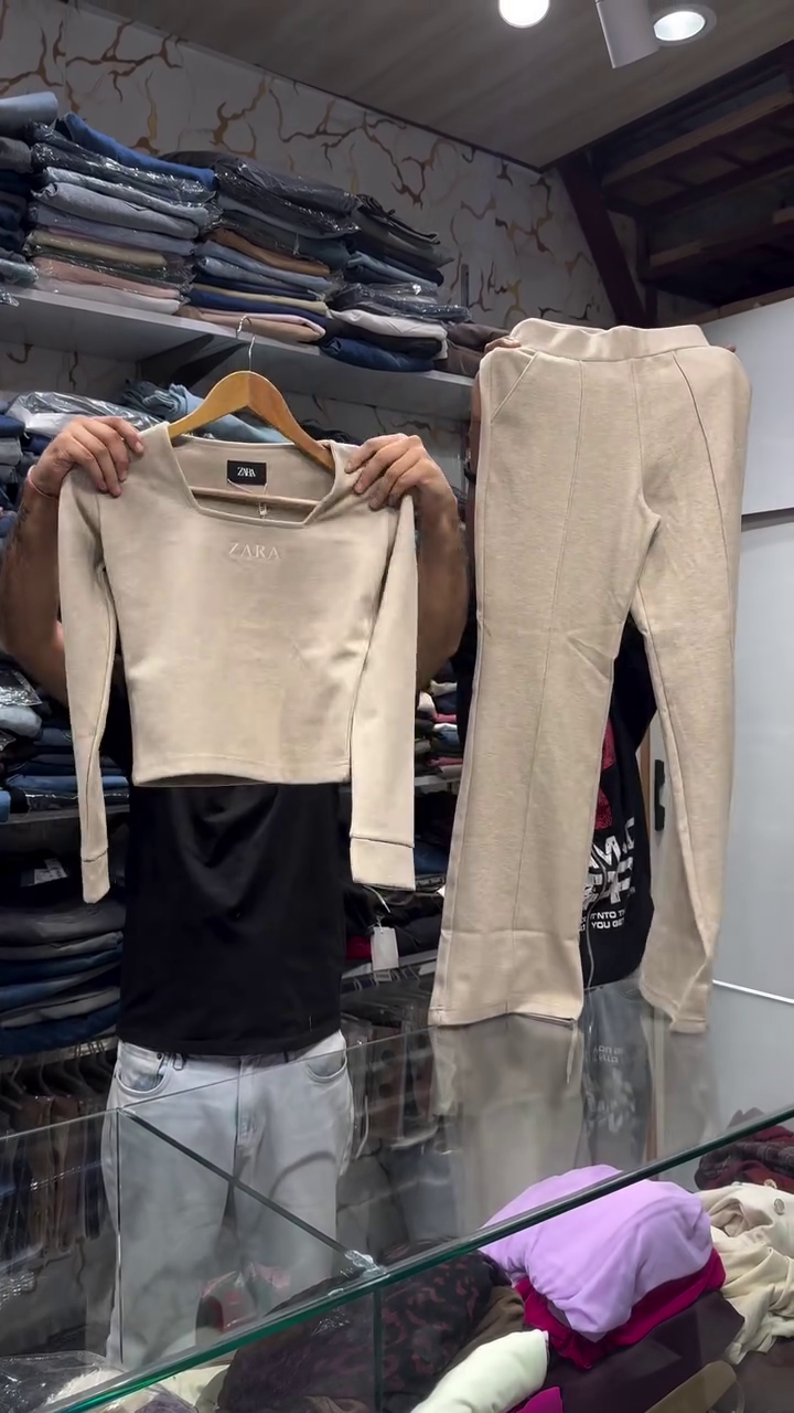 Camel-Brown Corduroy Puffer Vest With Matching Crew-Neck Sweatshirt And Sweatpants 🤎🧥✨